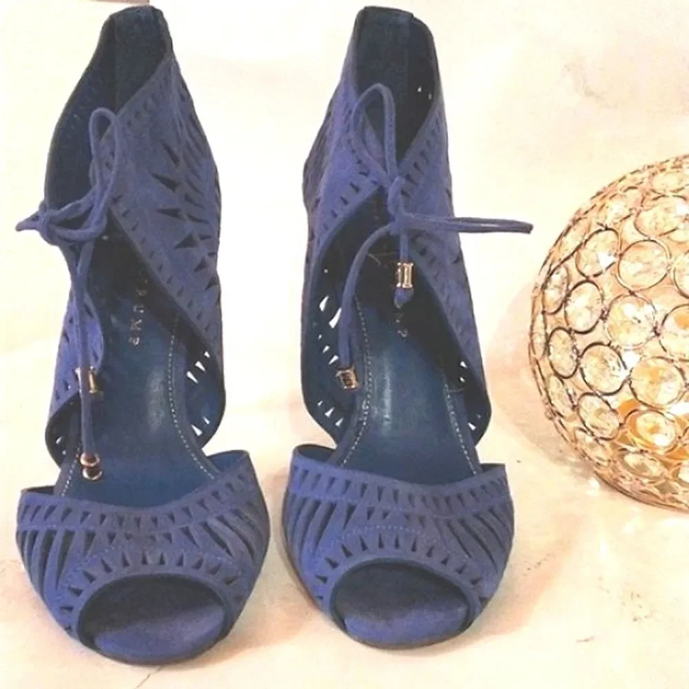 Ivanka Trump Colbalt Cage Heels